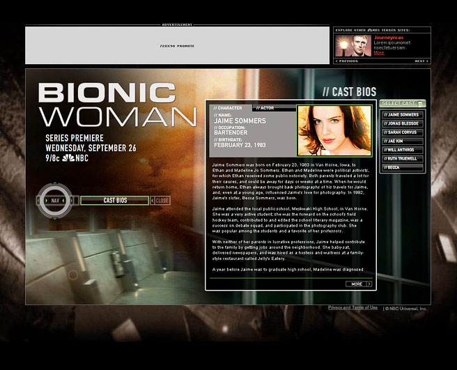 Bionic Woman Teaser Site