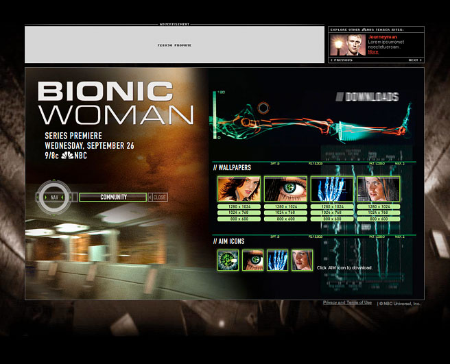 Bionic Woman Teaser Site